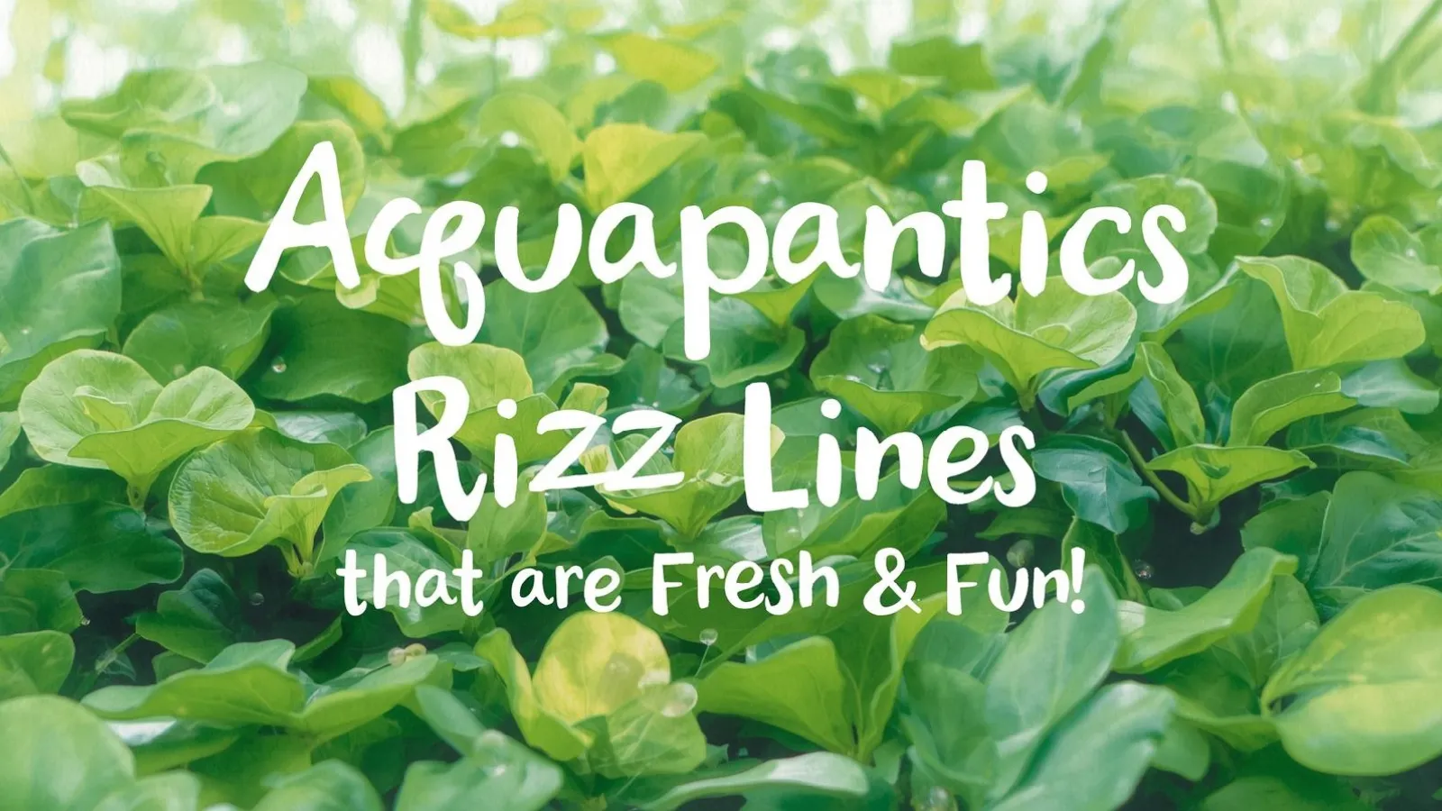 Aquaponics Rizz Lines That Are Fresh and Fun